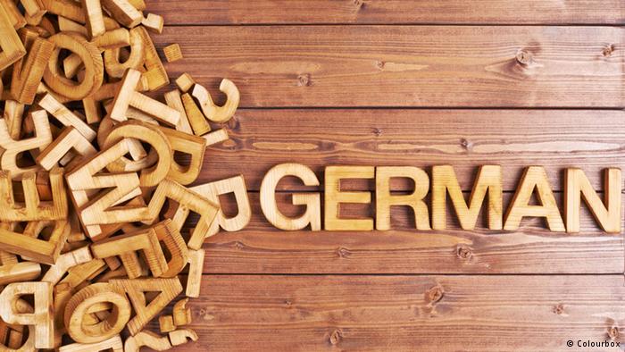 Deutsche Sprache Wort auf Holz 